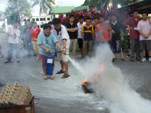 Practising Using the Fire Extinguisher