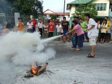 Practising Using the Fire Extinguisher