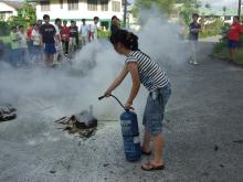 Practising Using the Fire Extinguisher