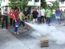 Practising Using the Fire Extinguisher