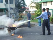 Practising Using the Fire Extinguisher