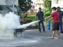 Practising Using the Fire Extinguisher